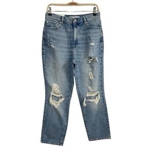 NWT Garage Denim Jean Vintage Straight Toby Blue Size 9 Destructed Straight Blue